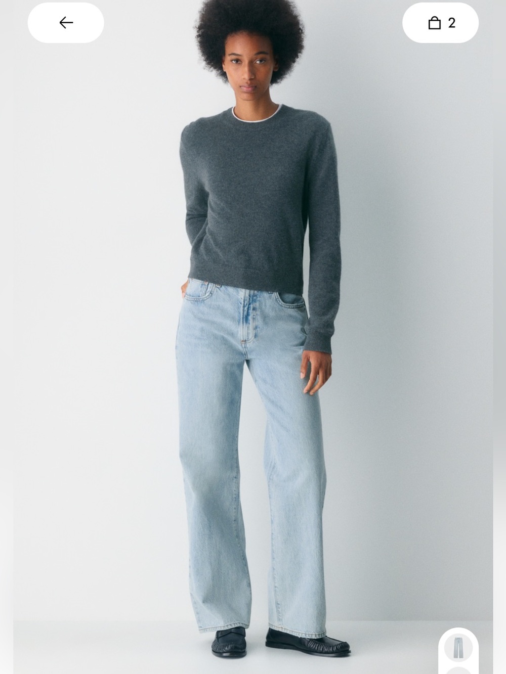 Aritzia Denim Forum The Farrah Hi-Rise Wide Jean - 15 Yrs Brl Thr Bleu